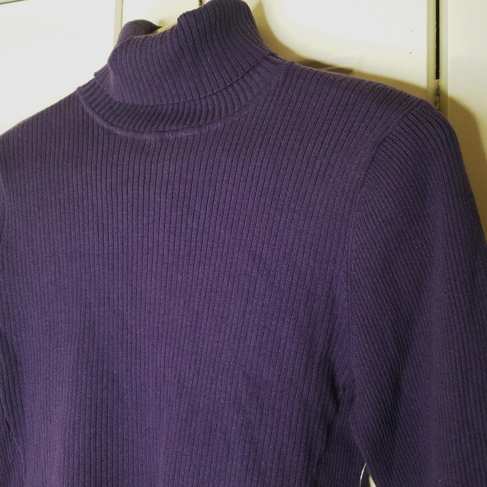 COLDWATER CREEK Rib Sweater Turtleneck NEW M - Picture 2 of 5